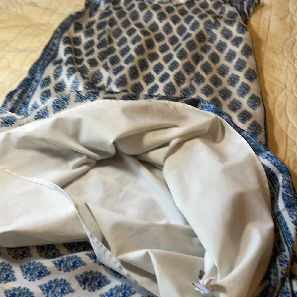 Madewell Blue Print  Silky  Scarf look Dress Size XXS - Picture 7 of 14